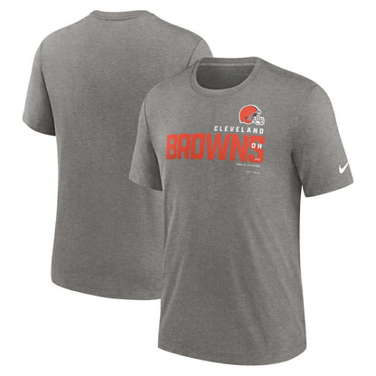 Cleveland Browns Team Tri-Blend T-Shirt - Heather Charcoal | Nike for sale