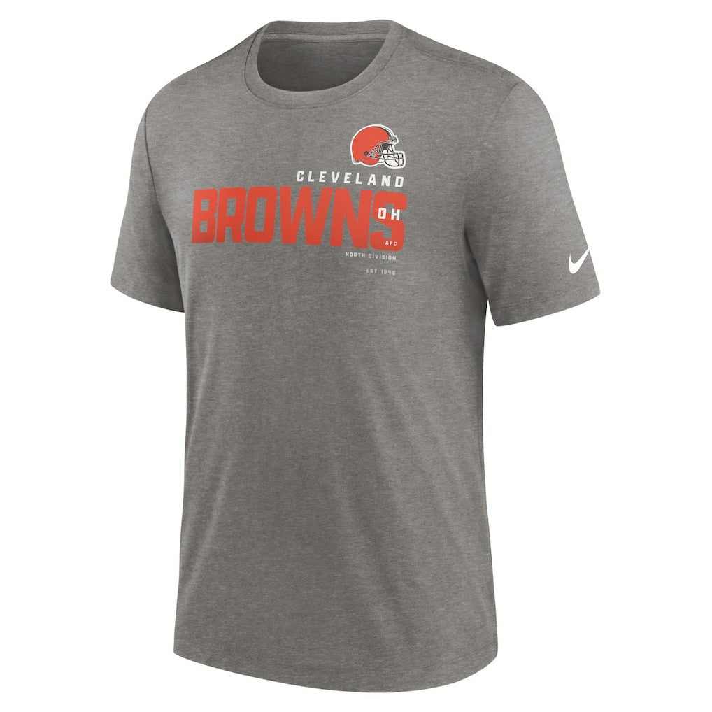 Cleveland Browns Team Tri-Blend T-Shirt - Heather Charcoal | Nike for sale