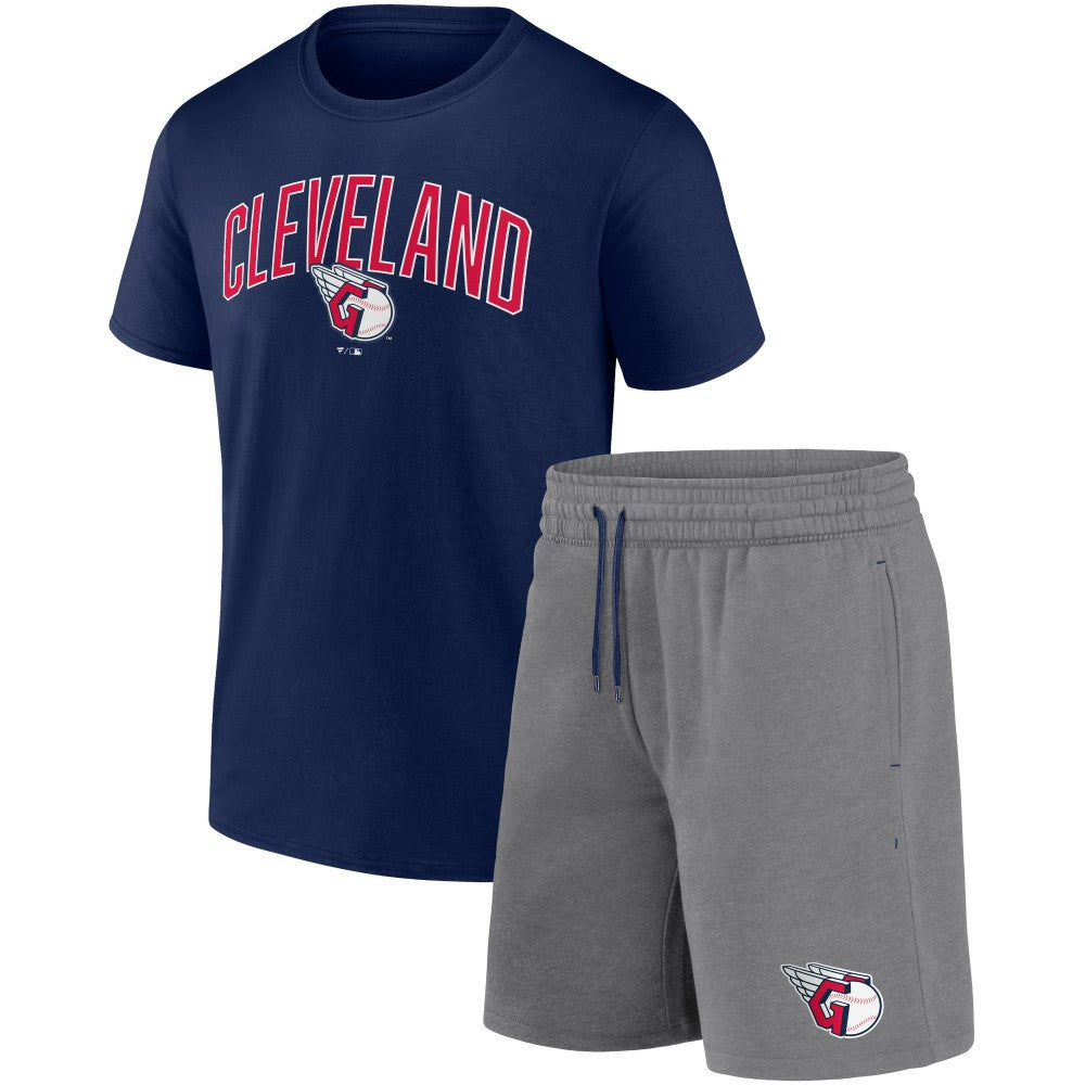 Cleveland Guardians Arch T-Shirt & Shorts Combo Set - Navy/Heather Gray