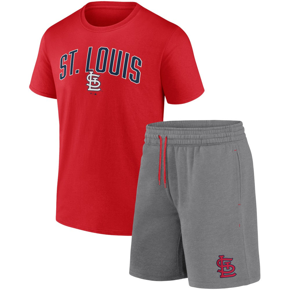 St. Louis Cardinals Arch T-Shirt & Shorts Combo Set - Red/Heather Gray