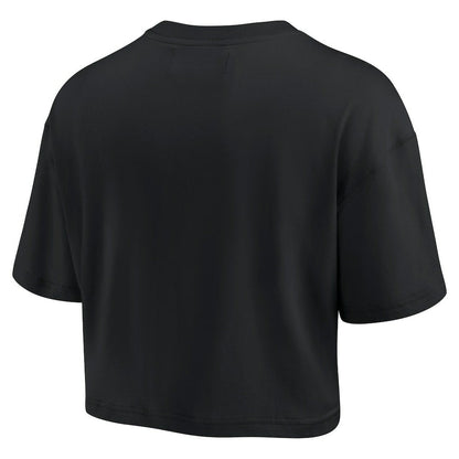 New Orleans Saints Women's Elements Super Soft Boxy Cropped T-Shirt - Black outlet