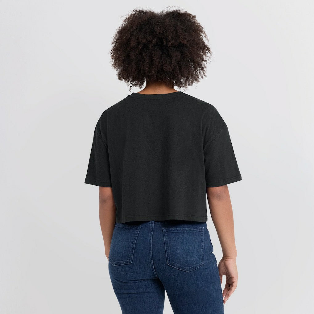New Orleans Saints Women's Elements Super Soft Boxy Cropped T-Shirt - Black outlet