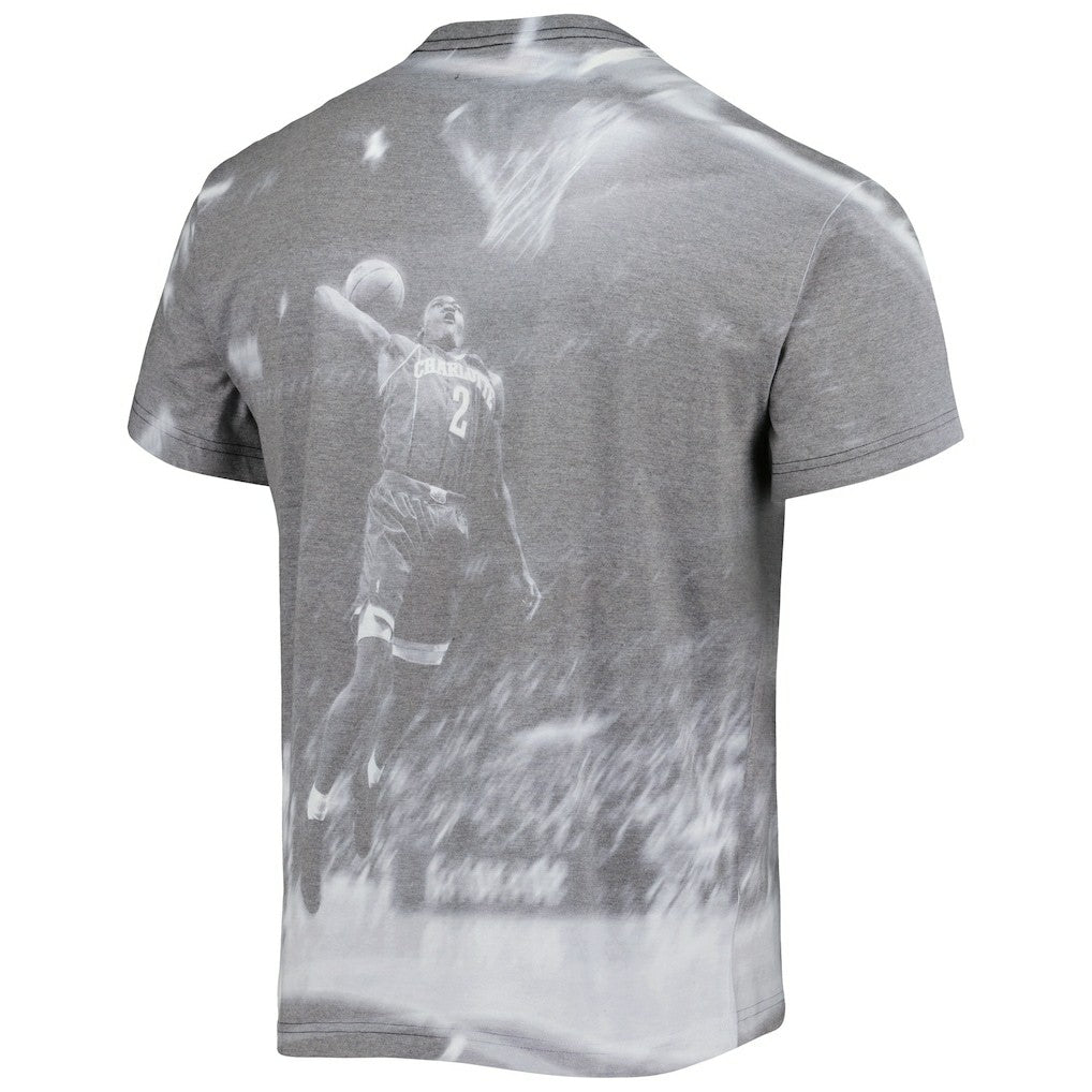 Larry Johnson Charlotte Hornets Above The Rim T-Shirt - Heather Gray | Mitchell & Ness for sale