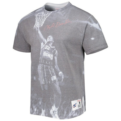 Clyde Drexler Houston Rockets Above The Rim T-Shirt - Heather Gray | Mitchell & Ness on sale