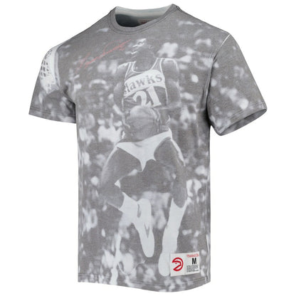 Dominique Wilkins Atlanta Hawks Above The Rim T-Shirt - Heather Gray | Mitchell & Ness sale