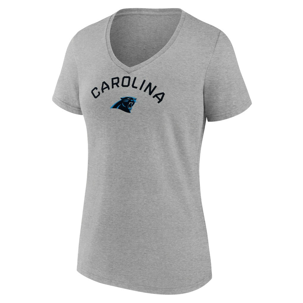 Carolina Panthers Women's Team Arc V-Neck T-Shirt - Heather Gray sale