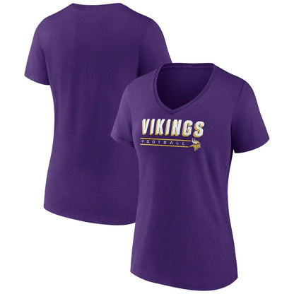 Minnesota Vikings Women's Primary Play V-Neck T-Shirt - Purple sale
