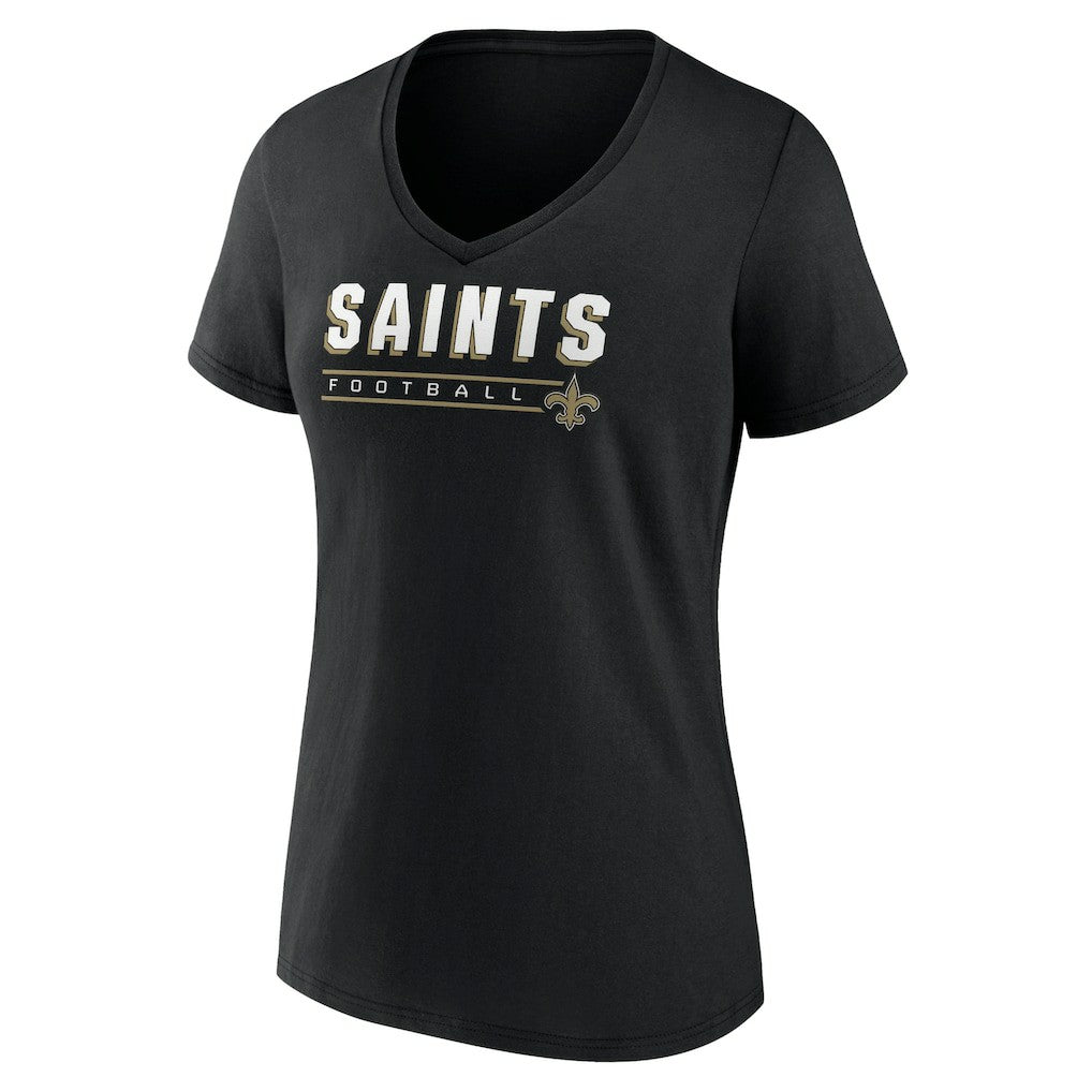 New Orleans Saints Women's Primary Play V-Neck T-Shirt - Black cheap