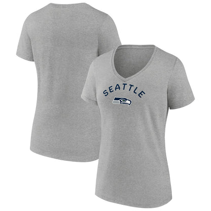 Seattle Seahawks Women's Team Arc V-Neck T-Shirt - Heather Gray online