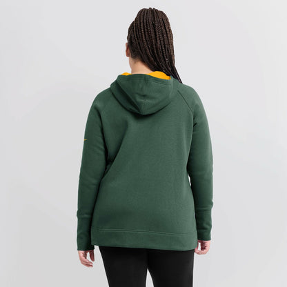 Green Bay Packers Women's Asymmetrical Raglan Full-Zip Hoodie - Green | Nike cheap