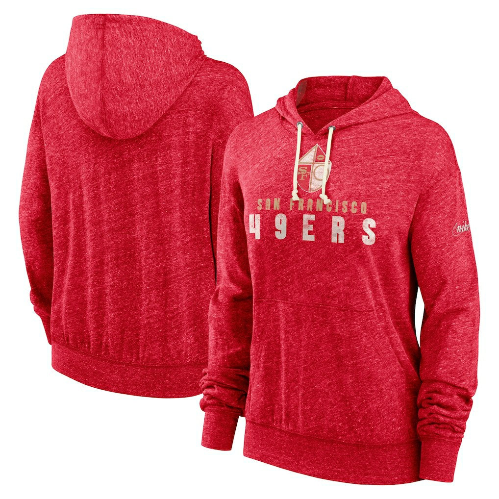 San Francisco 49ers Women's Rewind Gym Vintage Lightweight Pullover Hoodie - Scarlet | Nike discount