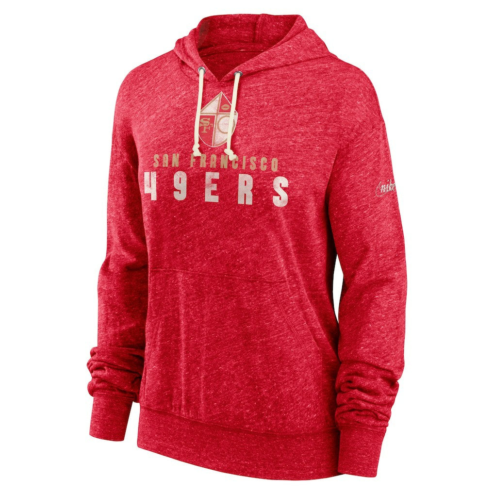 San Francisco 49ers Women's Rewind Gym Vintage Lightweight Pullover Hoodie - Scarlet | Nike discount