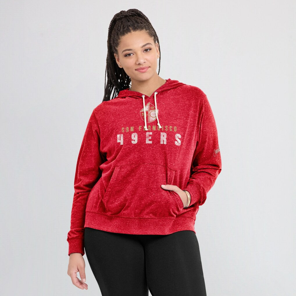 San Francisco 49ers Women's Rewind Gym Vintage Lightweight Pullover Hoodie - Scarlet | Nike discount