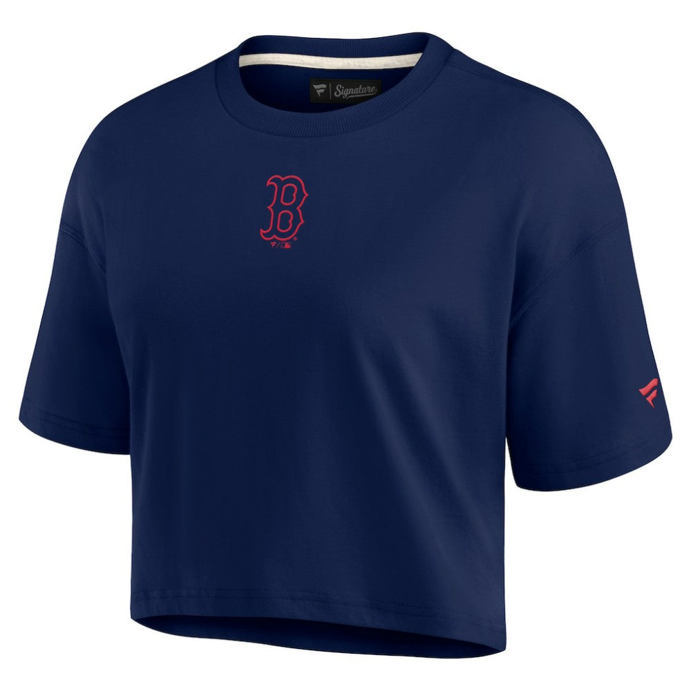 Boston Red Sox Women's Elements Super Soft Boxy Cropped T-Shirt - Navy
