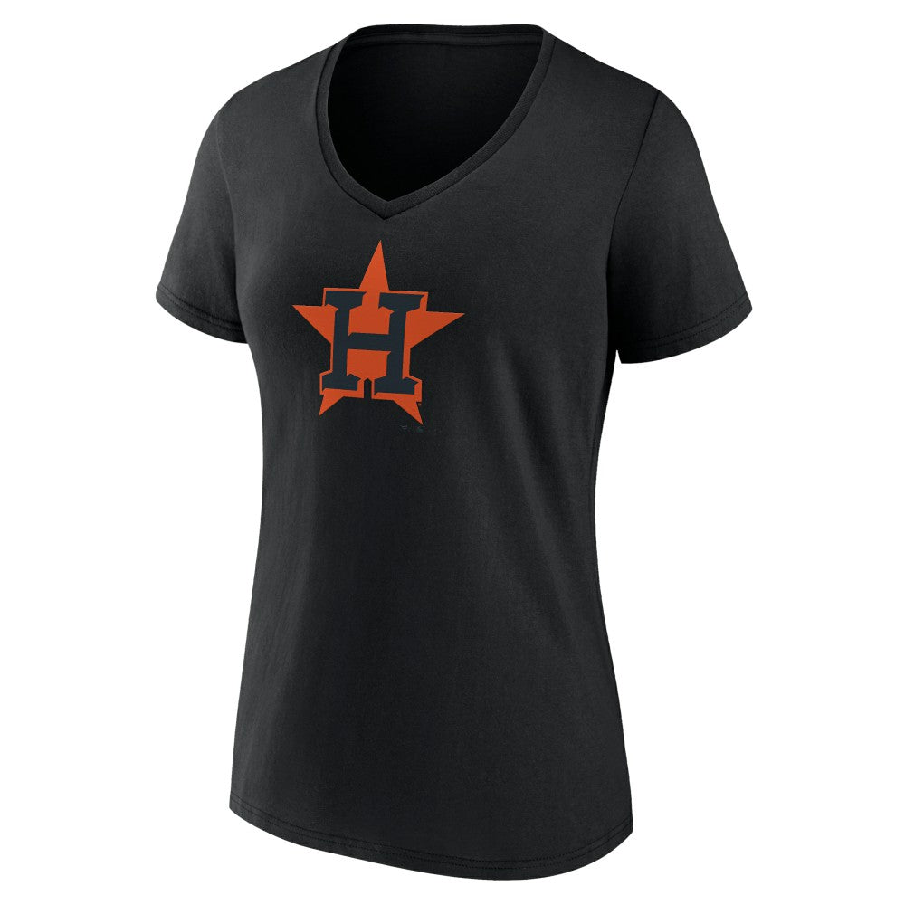 Houston Astros Women's Rough Diamond V-Neck T-Shirt - Black