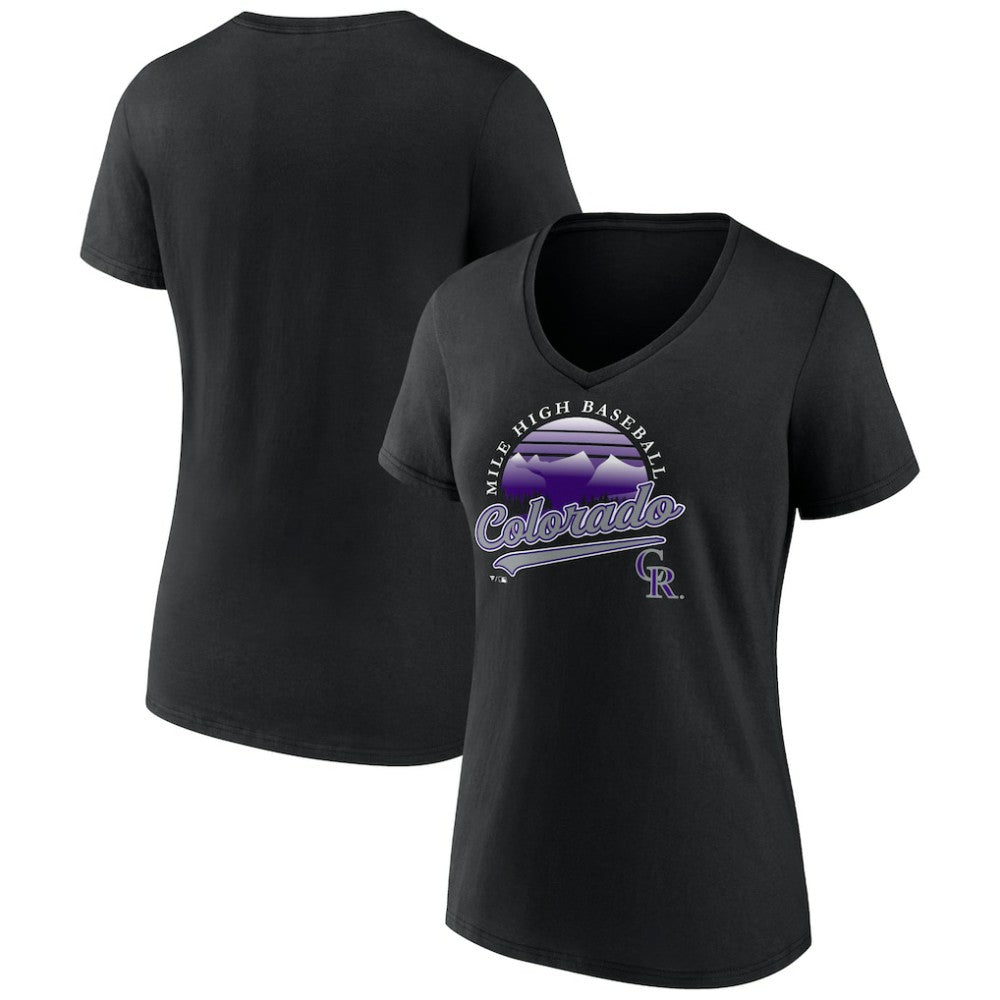 Colorado Rockies Women's One Champion V-Neck T-Shirt - Black