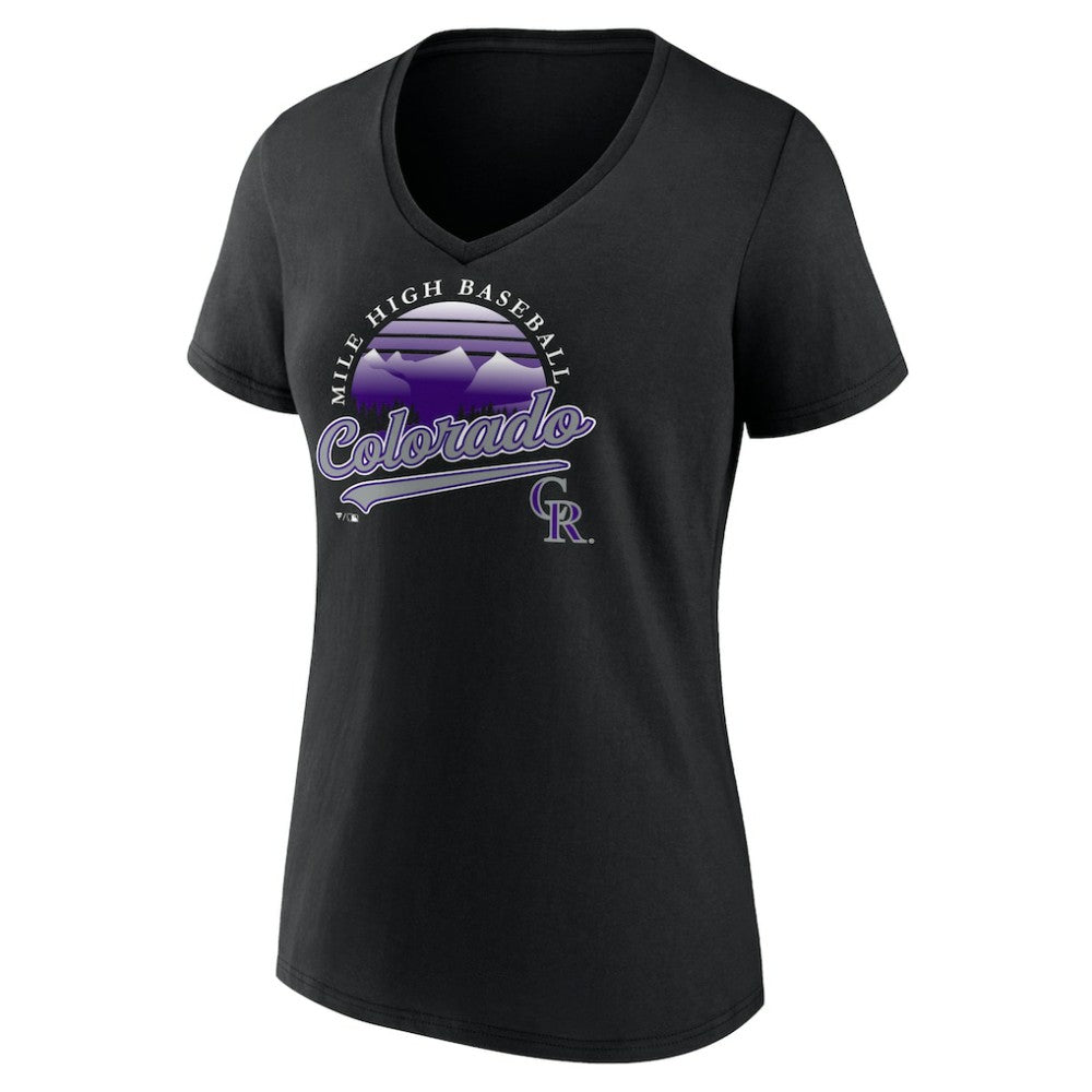 Colorado Rockies Women's One Champion V-Neck T-Shirt - Black