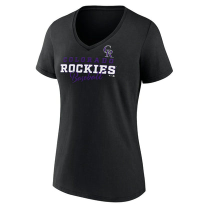 Colorado Rockies Women's Back In Business V-Neck T-Shirt - Black
