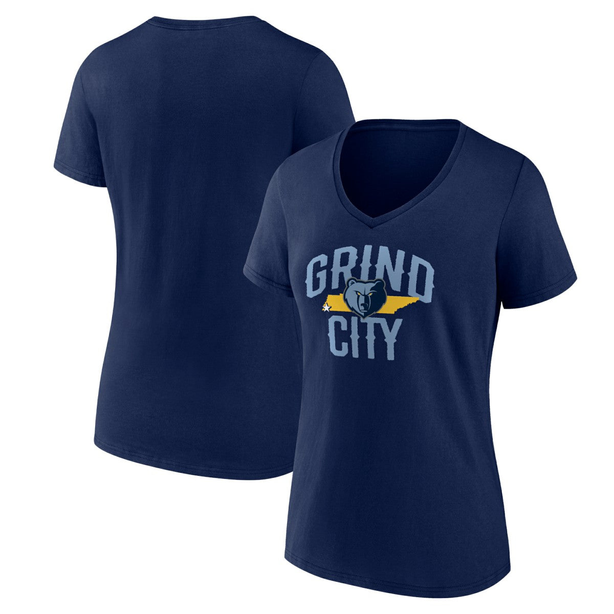 Women's Navy Memphis Grizzlies Core Hometown V-Neck T-Shirt discount