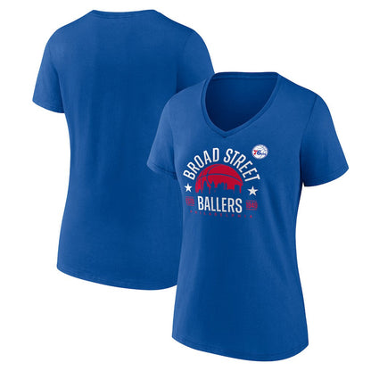 Philadelphia 76ers Women's Core Hometown Launch V-Neck T-Shirt - Royal discount