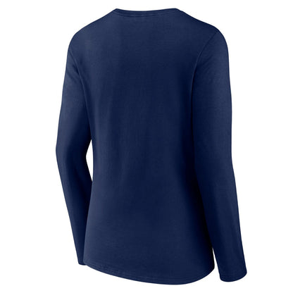 Minnesota Timberwolves Women's Tumble V-Neck Long Sleeve T-Shirt - Navy for sale