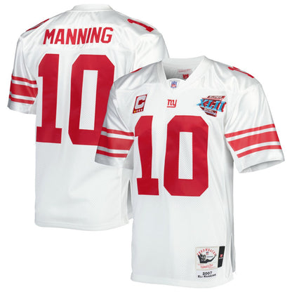 Eli Manning New York Giants 2007 Authentic Throwback Retired Player Jersey - White on sale