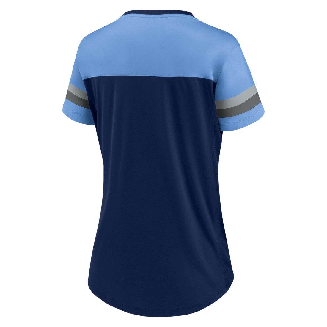 Tennessee Titans Women's Blitz & Glam Lace-Up V-Neck Jersey T-Shirt - Navy/Light Blue discount