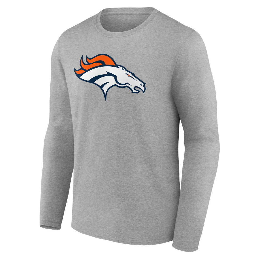 Denver Broncos Primary Team Logo Long Sleeve T-Shirt - Heather Gray outlet