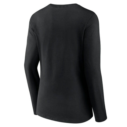 Washington Commanders Women's Primary Team Logo Long Sleeve V-Neck T-Shirt - Black outlet
