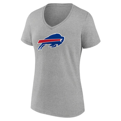 Buffalo Bills Women's Primary Team Logo V-Neck T-Shirt - Heather Gray outlet
