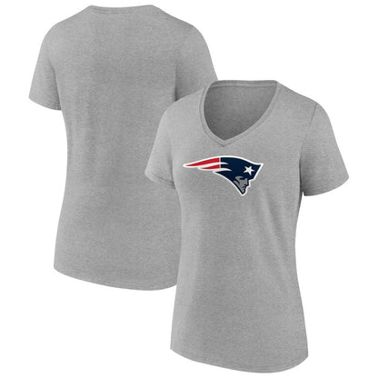 New England Patriots Women's Primary Team Logo V-Neck T-Shirt - Heather Gray outlet