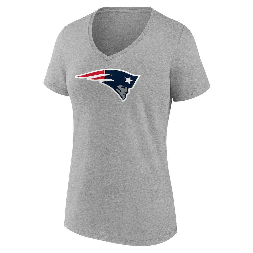New England Patriots Women's Primary Team Logo V-Neck T-Shirt - Heather Gray outlet