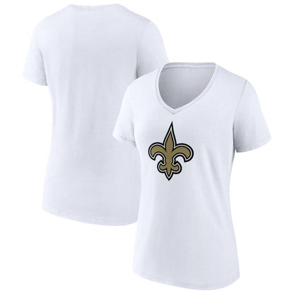 New Orleans Saints Women's Primary Team Logo V-Neck T-Shirt - White sale
