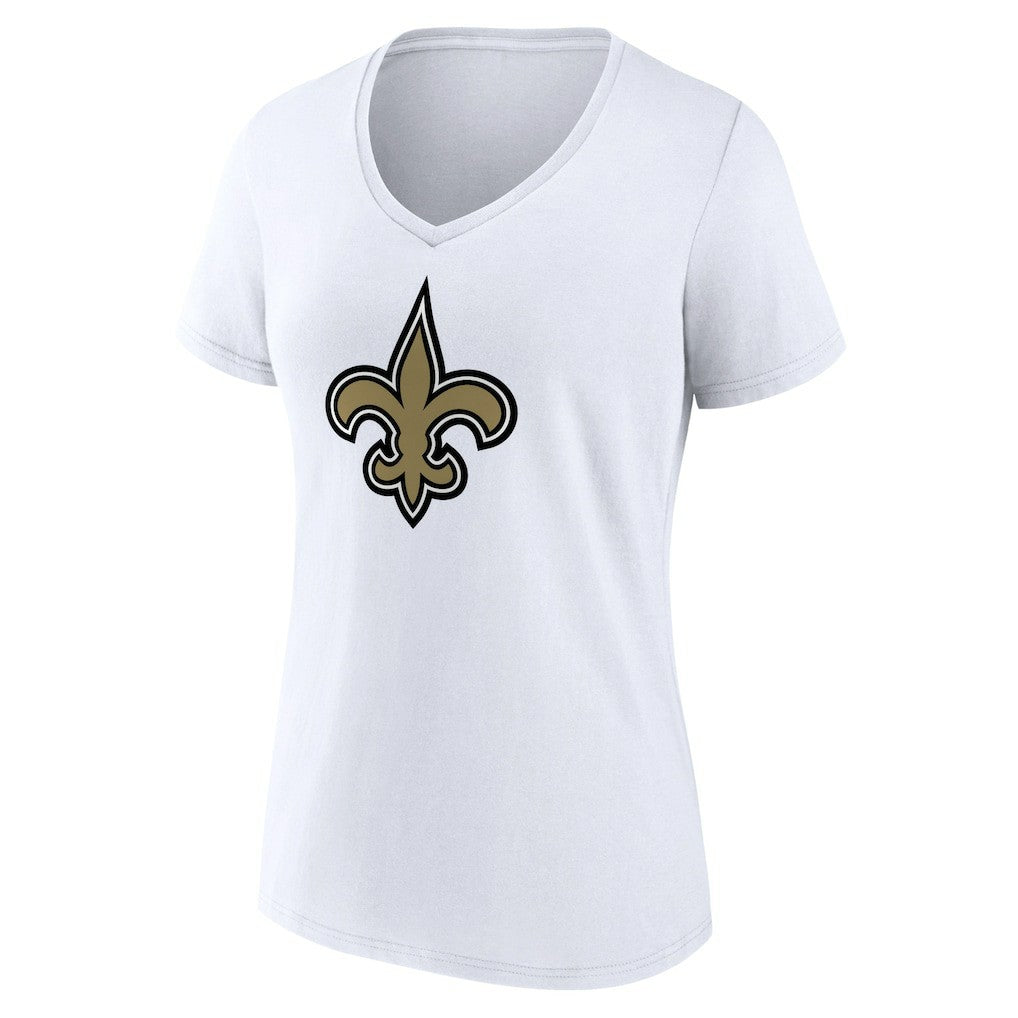 New Orleans Saints Women's Primary Team Logo V-Neck T-Shirt - White sale