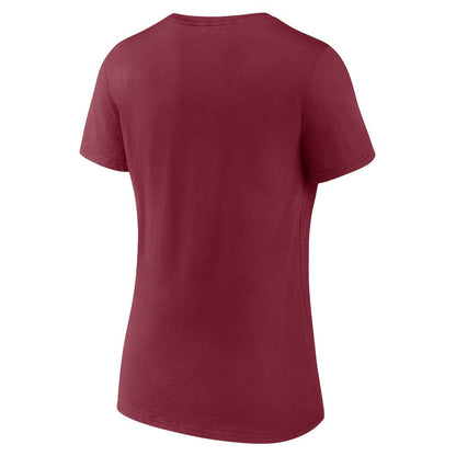 Washington Commanders Women's Primary Team Logo V-Neck T-Shirt - Burgundy discount
