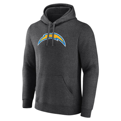 Los Angeles Chargers Primary Team Logo Fitted Pullover Hoodie - Charcoal sale