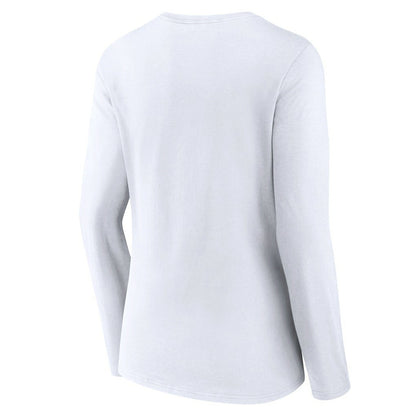 Carolina Panthers Women's Logo Team Lockup Long Sleeve V-Neck T-Shirt - White online
