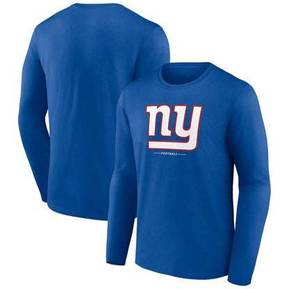 New York Giants Logo Team Lockup Long Sleeve T-Shirt - Royal cheap