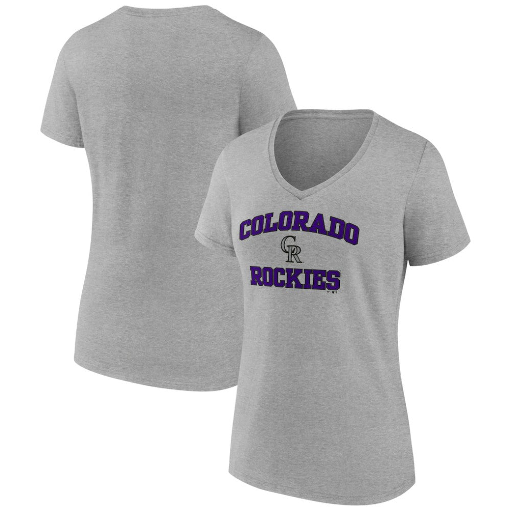 Colorado Rockies Women's Heart and Soul V-Neck T-Shirt - Gray
