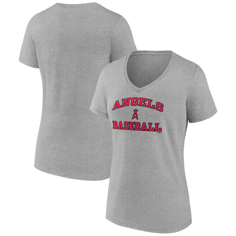 Los Angeles Angels Women's Heart and Soul V-Neck T-Shirt - Gray