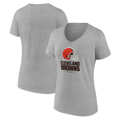 Cleveland Browns Women's Logo Team Lockup V-Neck T-Shirt - Gray online