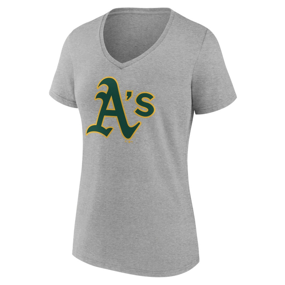 Athletics Women's Official Logo V-Neck T-Shirt - Gray