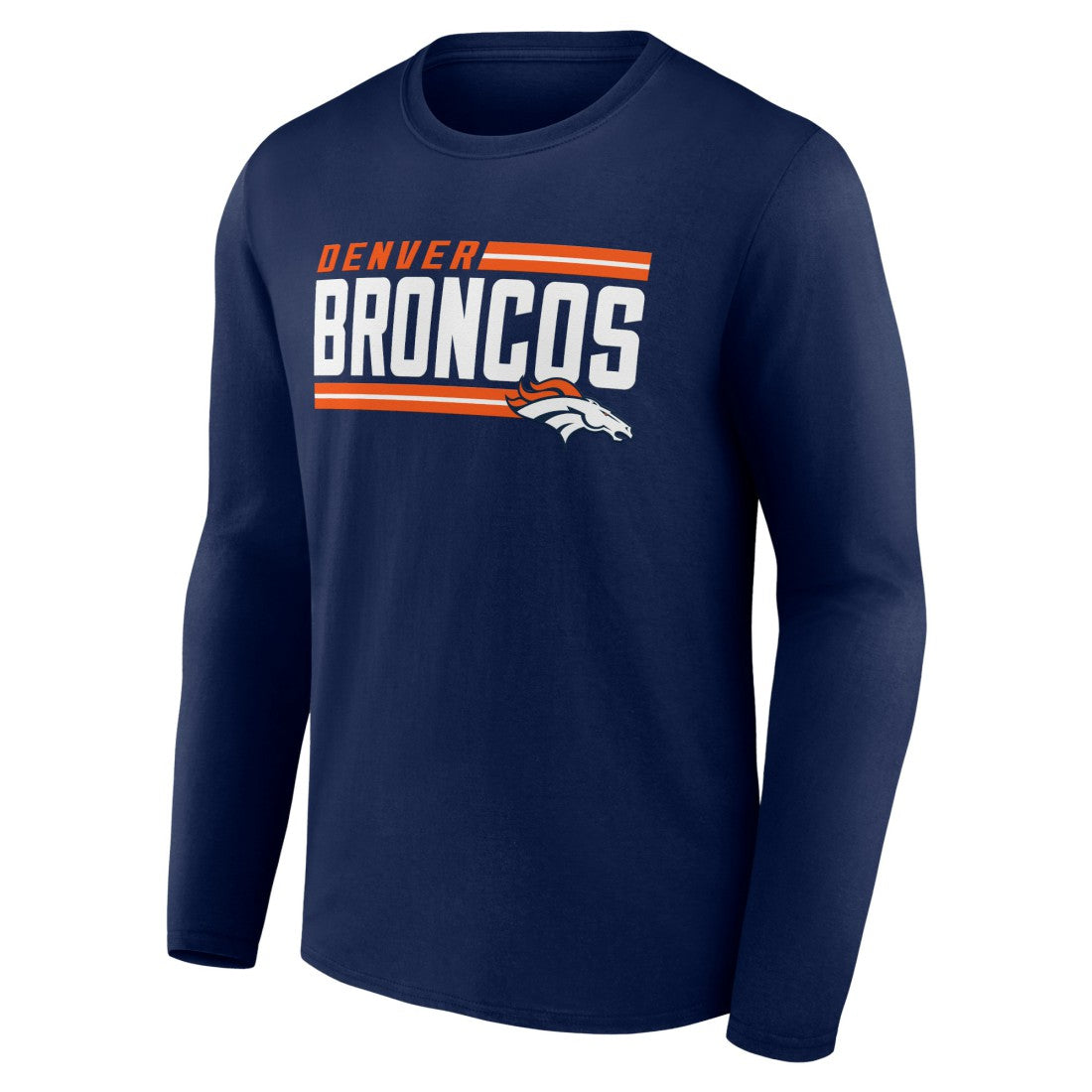 Denver Broncos On Side Stripe Team Long Sleeve T-Shirt - Navy sale