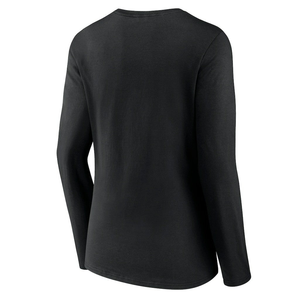 Carolina Panthers Women's Freehand Team Long Sleeve V-Neck T-Shirt - Black sale