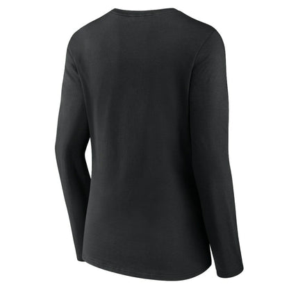 Chicago White Sox Women's Victory Script Long Sleeve V-Neck T-Shirt - Black
