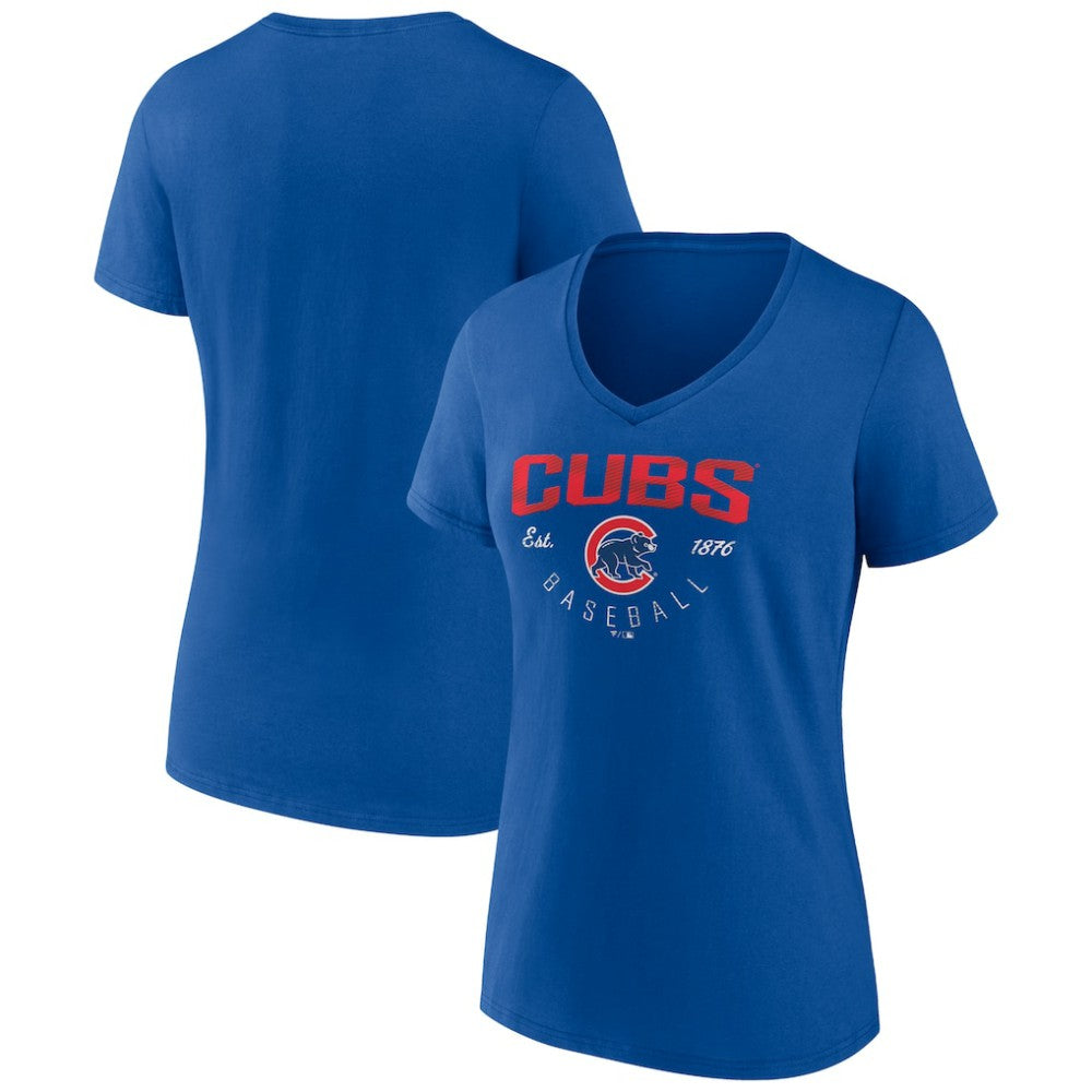 Chicago Cubs Women's Live For It Team V-Neck T-Shirt - Royal