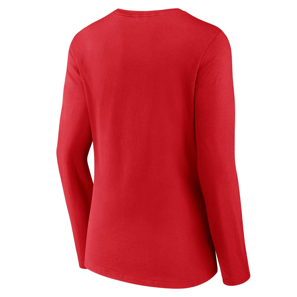 Los Angeles Angels Women's Live For It Long Sleeve Long Sleeve V-Neck T-Shirt - Red