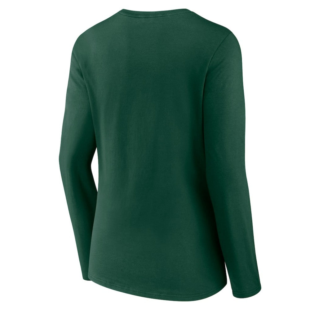 Athletics Women's Live For It Long Sleeve Long Sleeve V-Neck T-Shirt - Green