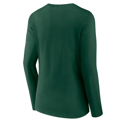 Athletics Women's Live For It Long Sleeve Long Sleeve V-Neck T-Shirt - Green