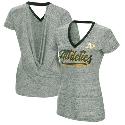 Athletics Touch Women's Halftime Back Wrap Top V-Neck T-Shirt - Green